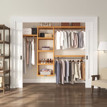John Louis Home Solid Wood Walk-In Closet System Honey Maple Finish JLH-525